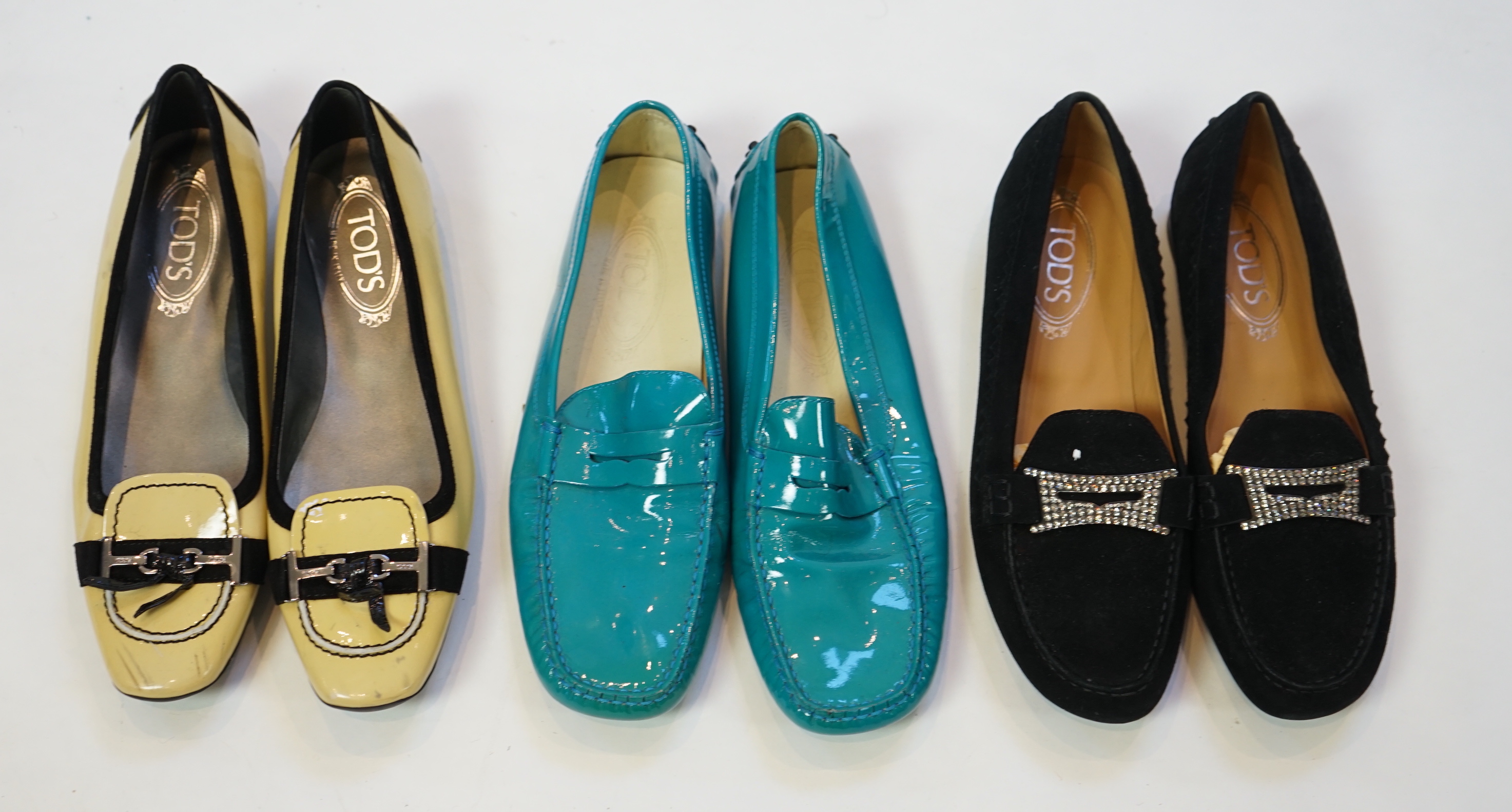 Three pairs of Tod's lady's flat shoes, size EU 39.5